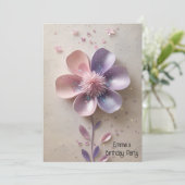 Moderne Blume in Rosa Einladung (Stehend Vorderseite)