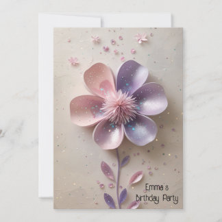 Moderne Blume in Rosa Einladung