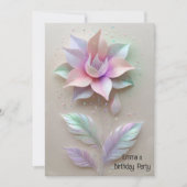 Moderne Blume in Rosa Einladung (Vorderseite)