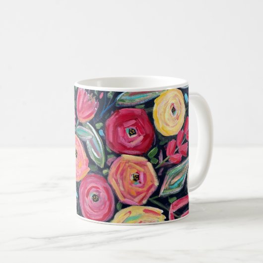 Moderne Blume Kaffeetasse (VorderseiteRechts)