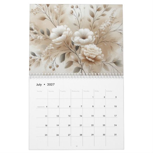 Moderne Blume Kalender (Jul 2027)