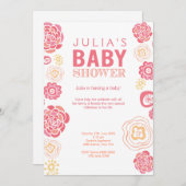 Moderne Blume Kinderdusche einladen Einladung (Vorne/Hinten)