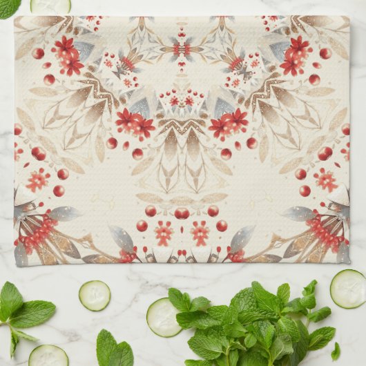 Moderne Blume Küche Handtuch (Gefaltet)