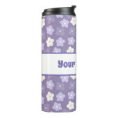 Moderne Blume Lila Personalisiert Thermosbecher (Nach links gedreht)