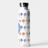 Moderne Blume-Linienzeichnungen mit Pastellfarben Trinkflasche (Links)