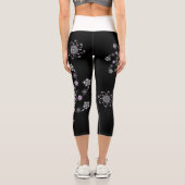 Moderne Blume Mandala Capri Leggings (Rückseite)