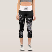 Moderne Blume Mandala Capri Leggings (Vorderseite)