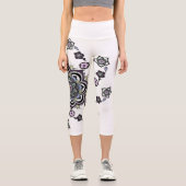 Moderne Blume Mandala Capri Leggings (Vorderseite)