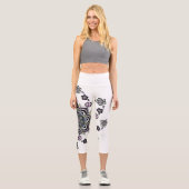 Moderne Blume Mandala Capri Leggings (Vorderseite)