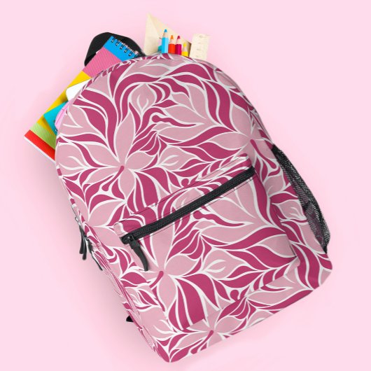 Moderne Blume mit Blumenmuster Girl Pink Bedruckter Rucksack