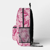 Moderne Blume mit Blumenmuster Girl Pink Bedruckter Rucksack (Rechts)