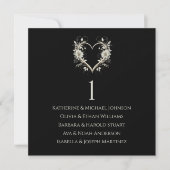 Moderne Blume mit einer Heart Wedding Chart Einladung (Vorderseite)
