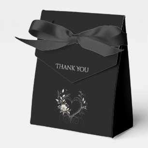 Moderne Blume mit einer Herzhochzeit Vielen Dank Geschenkschachtel