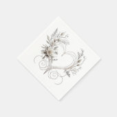 Moderne Blume mit einer Hochzeit im Herzen von Nea Serviette (Ecke)