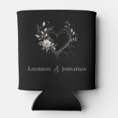 Moderne Blume mit Herz Dosenkühler (Rückseite)