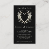 Moderne Blume mit Herz-Save the Date- Visitenkarte (Vorderseite)