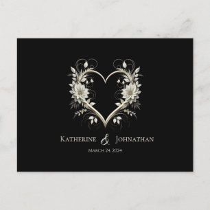 Moderne Blume mit Herz-UAWG-Hochzeit- Postkarte