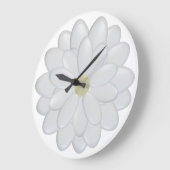 Moderne Blume mit weißer Daisy Große Wanduhr (Winkel)