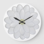 Moderne Blume mit weißer Daisy Große Wanduhr (Vorderseite)