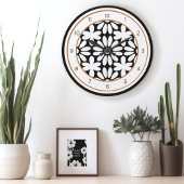 Moderne Blume Mitte des Jahrhunderts Große Wanduhr