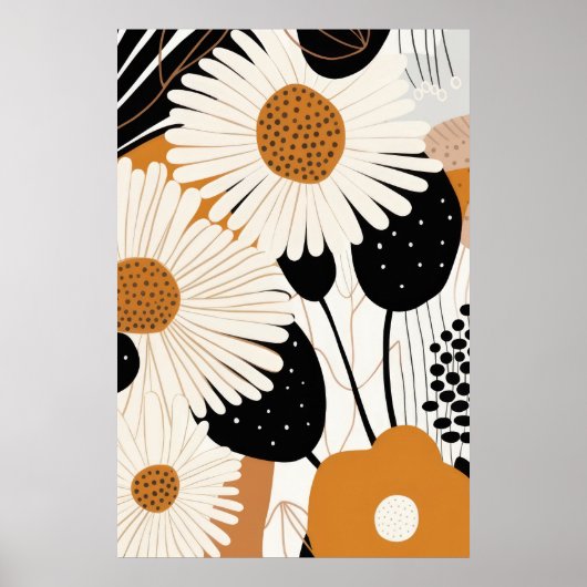Moderne Blume Mitte des Jahrhunderts Poster (Vorne)