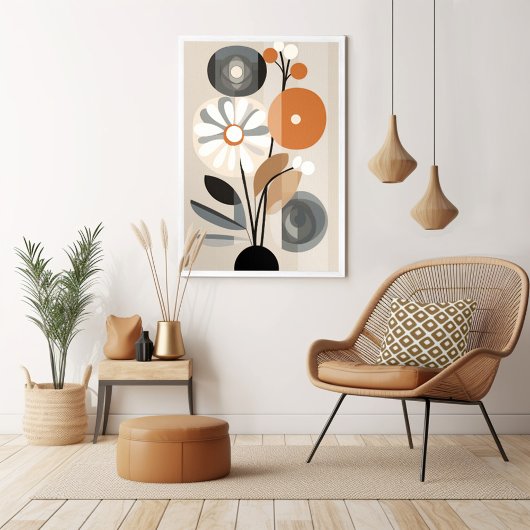 Moderne Blume Mitte des Jahrhunderts Poster