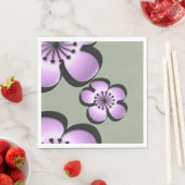 Moderne Blume Mitte - Lila, schwarz, grau Serviette (Beispiel)