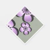 Moderne Blume Mitte - Lila, schwarz, grau Serviette (Ecke)