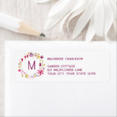 Moderne Blume Monogram-Rücksendeadresse (Insitu)