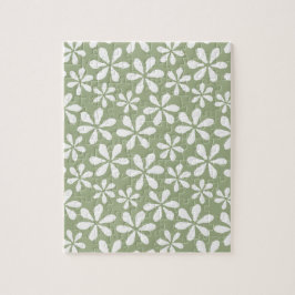 Moderne Blume Muster Einfache Farbe Grün Puzzle