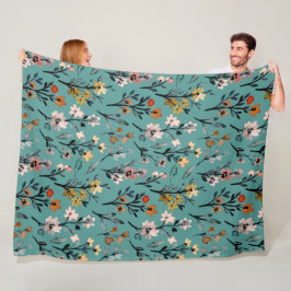 Moderne Blume Muster elegante Wohngestaltung blau Fleecedecke