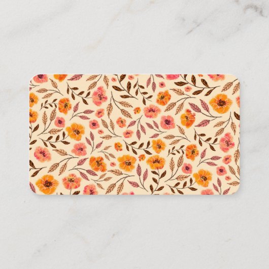 Moderne Blume Muster Erntedank Platzkarte (Rückseite)