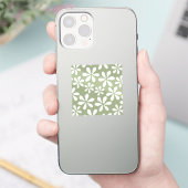 Moderne Blume Muster Sage Green Chic Girl Floral Aufkleber (Telefon)