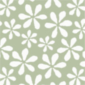 Moderne Blume Muster Sage Green Chic Girl Floral Aufkleber (Vorderseite)