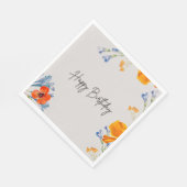 Moderne Blume Nastartium Blue Botanic Serviette (Ecke)