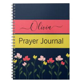 Moderne Blume Navy Blue Prayer Journal Notizblock