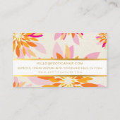 MODERNE Blume Orange Rosa Visitenkarte (Rückseite)