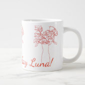 Moderne Blume Original Blume Illustration Jumbo-Tasse (Rechts)