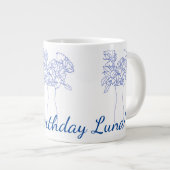Moderne Blume Original Blume Illustration Jumbo-Tasse (Vorderseite Rechts)