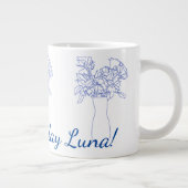 Moderne Blume Original Blume Illustration Jumbo-Tasse (Rechts)