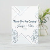 Moderne Blume Pansy Geometric Pattern Hochzeit Dankeskarte (Stehend Vorderseite)