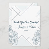 Moderne Blume Pansy Geometric Pattern Hochzeit Dankeskarte (Vorne/Hinten)