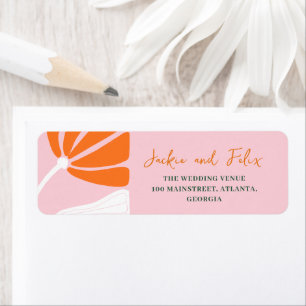 Moderne Blume rosa und orange Hochzeit