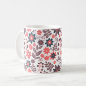 Moderne Blume Rot und Schwarz Kaffeetasse (Vorderseite Links)