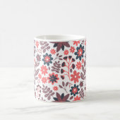 Moderne Blume Rot und Schwarz Kaffeetasse (Mittel)