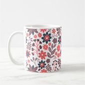 Moderne Blume Rot und Schwarz Kaffeetasse (Links)