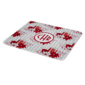 Moderne Blume Rot und Weiß Poinsettia Schneidebrett (Ecke)