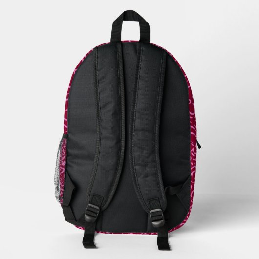 Moderne Blume Rotes Rosa Herzdoodle Bedruckter Rucksack (Rückseite)
