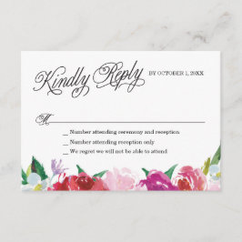 Moderne Blume RSVP Card mit individuellen Antworte