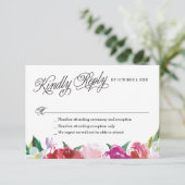 Moderne Blume RSVP Card mit individuellen Antworte (Stehend Vorderseite)